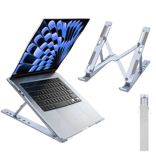 weourwe Portable Laptop Stand, Adjustable Laptop Stand for Desk, Aluminum