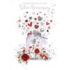 Nigel Quiney 25th Milestone Silver Anniversary Card - 25 Years - Love Heart Jar with Foil Details - Eco-Friendly and Recyclable