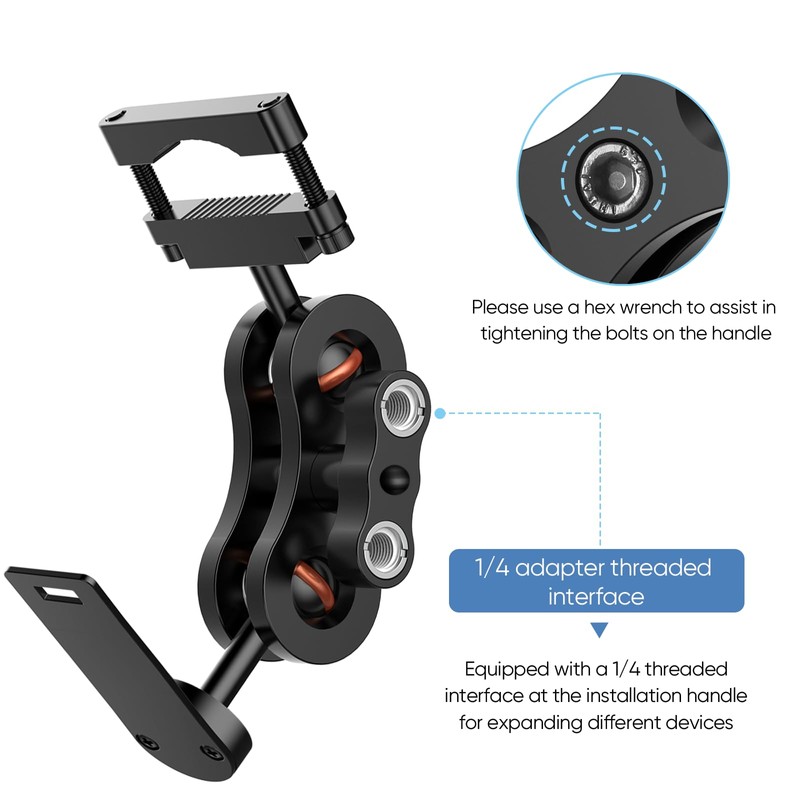 Radar Detector Mount Rearview Mirror Bracket,Aluminum Rearview Mirror Rod Mount