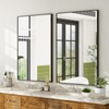 HARRITPURE 20"x28" Rectangular Bathroom Mirror Black Wall Mirror Aluminium Alloy