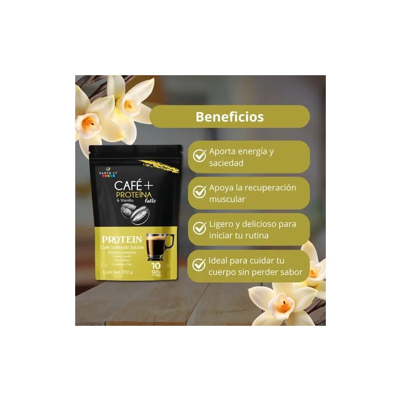 Café Con Proteína Vainilla En Polvo Earth Co (10 G