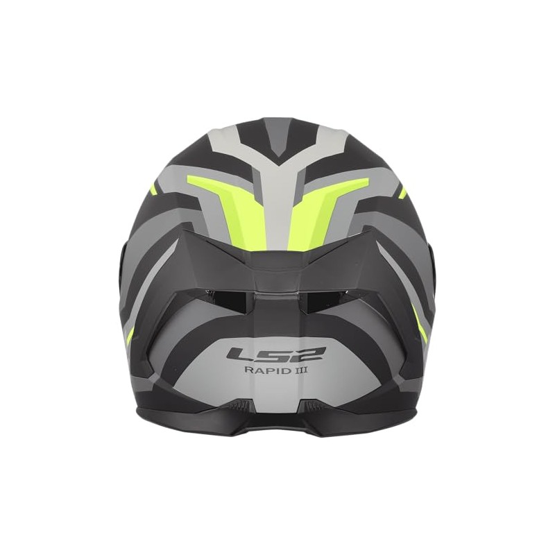 LS2, Integral Motorcycle Helmet RAPID III HYPER Black HV Yellow,