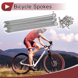 A ABSOPRO 12 Set 14G Bicycle Spokes 105mm Bike Wheel Spokes 304 Stainless Steel Silver Tone