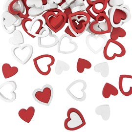 72 Pcs Wedding Table Decoration, Wooden Wedding Confetti Love Heart Confetti Love Hearts Table Confetti for Wedding Engagement Anniversary Banquets Decoration