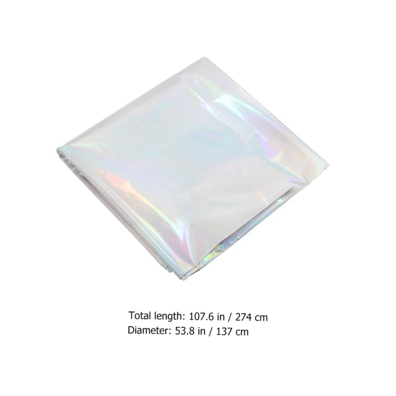 LABRIMP Iridescent Rainbow Tablecloth for Party Decorations Wedding Disposable Table