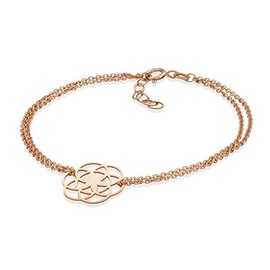 MATERIA by Matthias Wagner Women's Bracelet Flower of Life 925 Silver Bracelet 17 - 19.5 cm Adjustable, Sterling Silver
