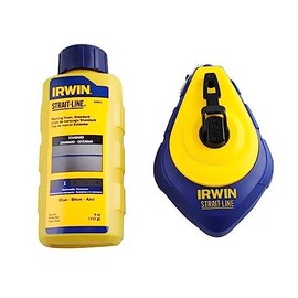 IRWIN Tools STRAIT-LINE 64494 Speed-Line Refillable High-Speed Chalk Line Reel with 4-ounce Chalk, 100-foot, Blue Chalk (64494)