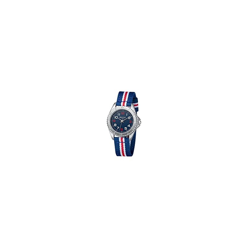 REGENT Boys' Analogue Quartz Watch 32020397, Blue/white/red, Strap.