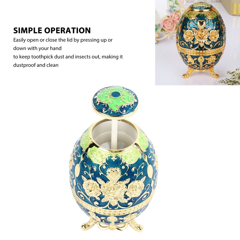 Portable Retractable Toothpick Holder European Style Rose Pattern Hand Press