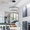 AIRYPHANT Modern LED Chandelier 3 Rings Black Chandelier Dimmable LED