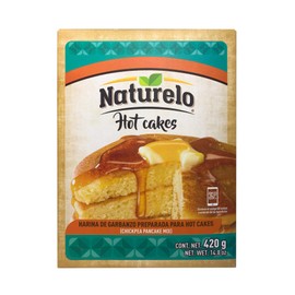 Naturelo Harina De Garbanzo Preparada Para Hot Cakes, Sabor Que Sorprende, 420 Gramos