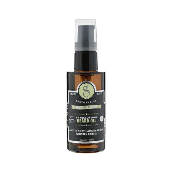 Suavecito Premium Blends Beard Oil - Leave-In Beard Conditioner For Softening Hair, Hydrating Skin, Eliminating Beard Dandruff, Healthy Beard Growth - Sandalwood Fragrance - 1 oz