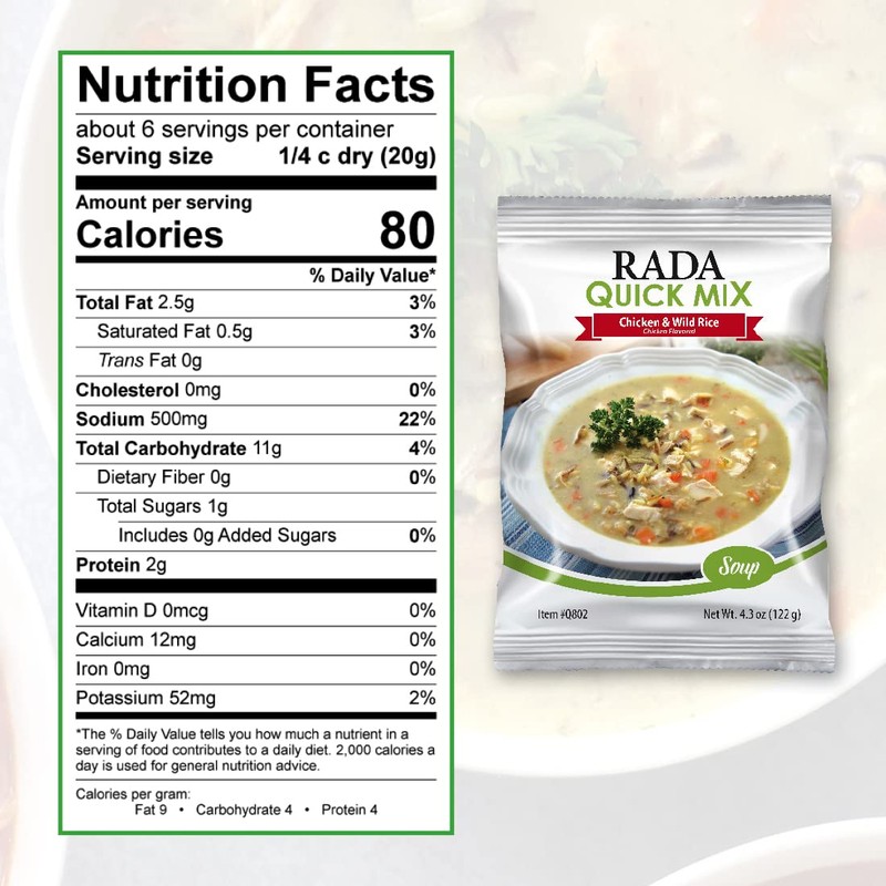 Rada Chicken & Wild Rice Soup Mix, Made in USA,