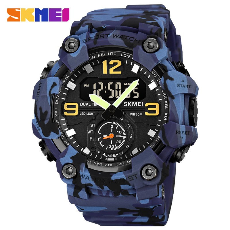 SKMEI 1965 Men Watch Professional 30M Water Resistant Double Display