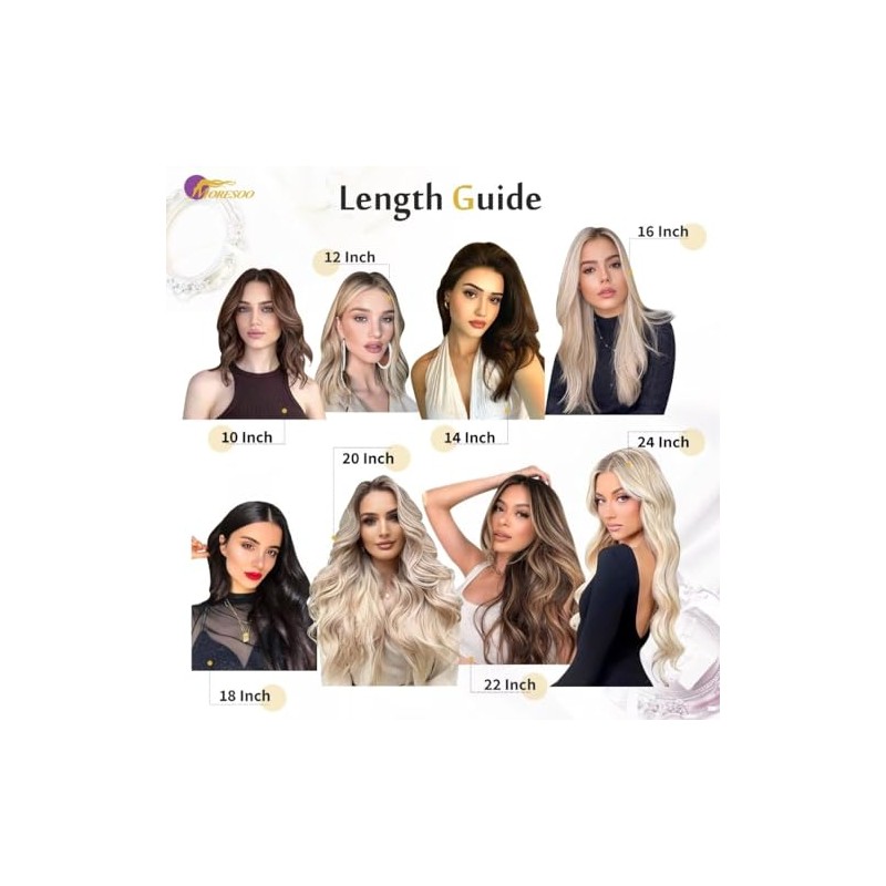 Moresoo Tape Extensions Echthaar Blond, Invisible Tape in Extensions 35cm