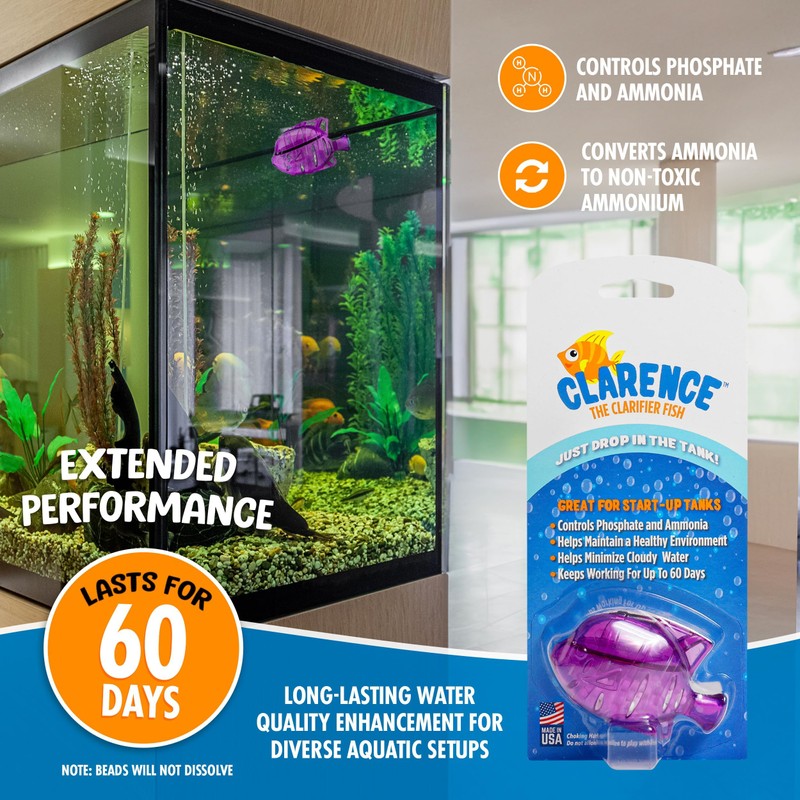 Clarence the Clarifier Fish Aquarium Water Clarifier | Clear Cloudy