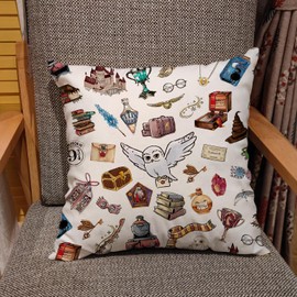 Harry Reading Pillow Covers for Book Lovers Gifts,Wizard Gift Pillow Case Librarian Reader Bibliophile Bookworm Gift for Her Him Birthday Christmas 18 x 18inch6JP915