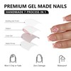 24pcs Short Square False Acrylic Press On Nails Reusable 3D
