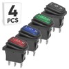4-Pack Waterproof Rocker Toggle Switch, ON/Off/ON SPDT 3Pin Boat Switches