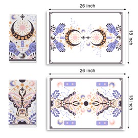 Croar Pink Purple Moon Phase Moth Kitchen Dish Towels Set of 2, Witchy Divination Sun Stars Drying Hand Towel Baking Cooking Cloth, Vintage Mystical Constellation Home Decoration 18 x 26 Inches