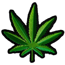 Ivamis Pot Leaf Novelty Iron on Patch - 3x3 inch - P6541