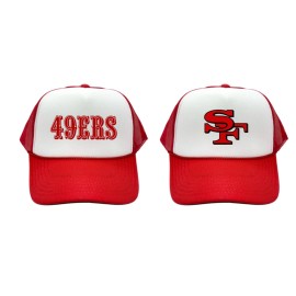 SAN Francisco 49ers foam front Snap Back Trucker Hat soft raised logo - Red