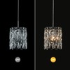 NISIDUN Modern K9 Crystal Pendant Lights Kitchen Island, Chrome Chandeliers
