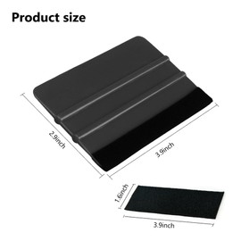 NGHEY Car Velvet Film Scraper, Color Changing Film Sticking Tool, Used for Car Film Sticking and Decal Sticking. Reduce Vehicle Scratches- Black 8-Pack