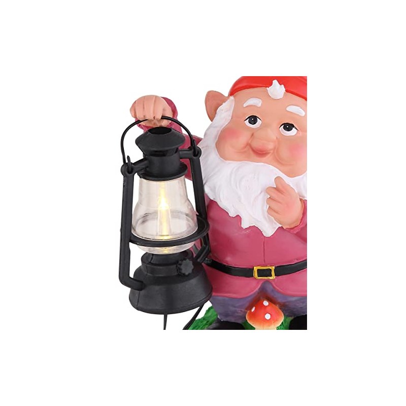 Globo Garden LED Gnome Solar Lantern, Multi-Colour