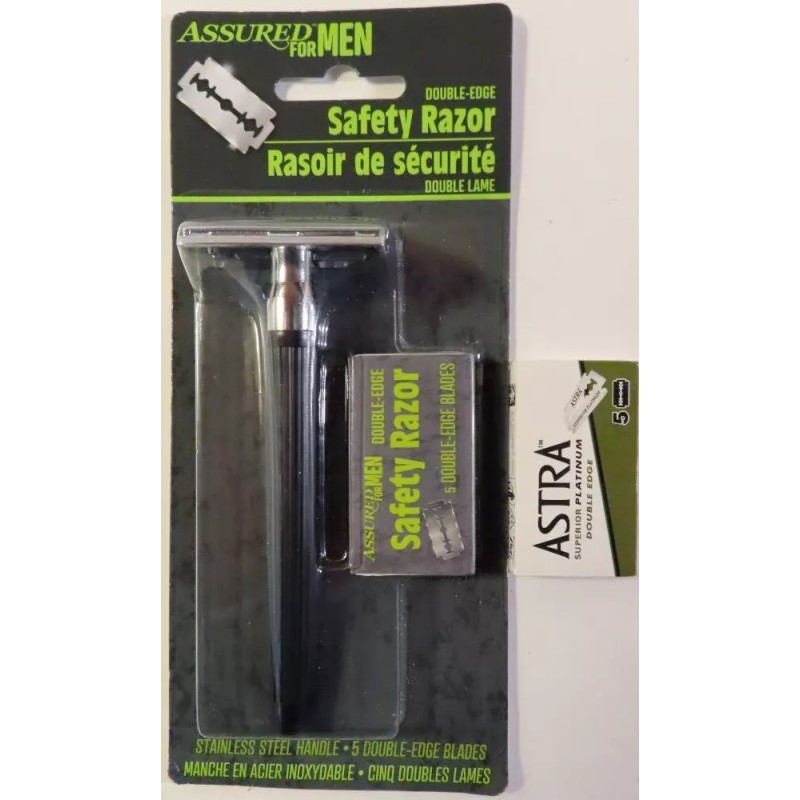 Assured Double Edge Shaving Safety Razor for Men + 10
