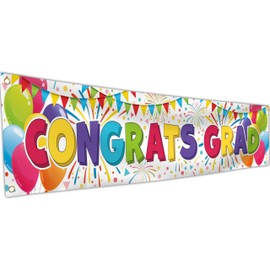 Congrats Grad Banner for Prom - Congratulations Banner - Congratulations Decorations - Well Done - We Are So Proud of You - 180x40 cm (White)
