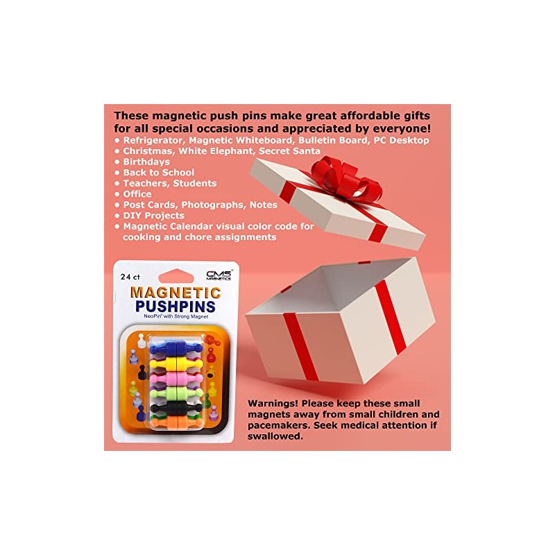 CMS Magnetics - (24-Pack Small NeoPin Black) Strong Neodymium Magnetic