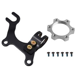 RUJOI Disc Brake Conversion Kit, 1Pcs Disc Brake Adapter Bracket Fitting Frame Mount Cycling Holder,1 pcs Alu-Alloy Threaded Hubs Disk Adapter for Bike Brake Rotor with 6 pcs T25 Bolts Screws