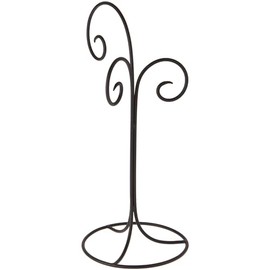Bard's Black Wrought Iron 3 Arm Ornament Stand, 17" H x 7.5" W x 7.5" D, Pack of 2