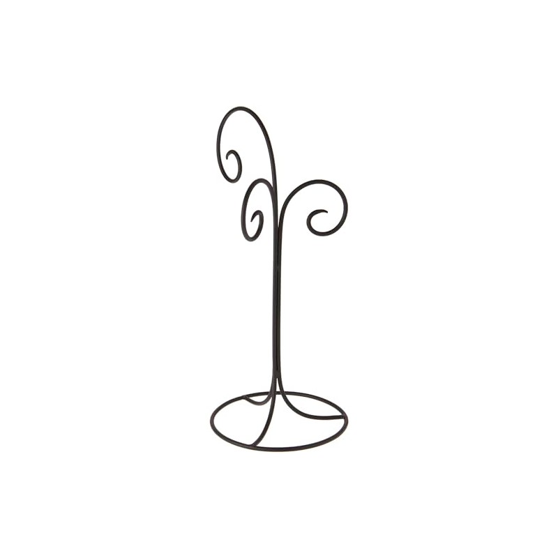 Bard's Black Wrought Iron 3 Arm Ornament Stand, 17" H