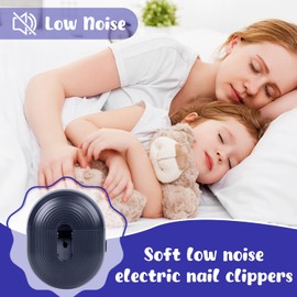 Electric Nail Clipper, Electric Nail Trimmer for Baby, 2025 New Electric Nail Clippers for Thick toenails of Adults and Seniors, Rechargeable USB Baby Nail Clippers with Light (Black)