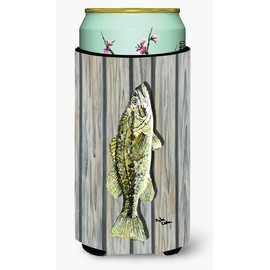 Caroline's Treasures 8493TBC Fish Bass Small Mouth Tall Boy Hugger Can Cooler Sleeve Hugger Machine Washable Drink Sleeve Hugger Collapsible Insulator Beverage Insulated Holder