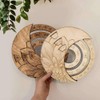 Wooden Wall Calendar Wall Mounted Rotatable Perpetual Calendar Adjustable Round