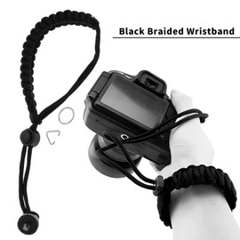 Create idea Camera Wrist Strap With 1/4 D-ring Screw Adjustable Camera Hand Strap Lanyard Compatible with Insta 360 X3 Selfie Sticks Action Cameras Black and Red