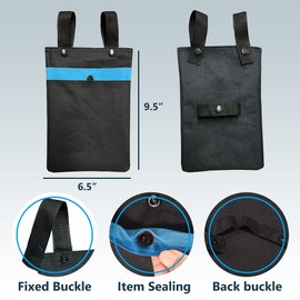 EDWERD Knee Walker Handlebar Bag - Universal Foot Recovery Storage Pouch Tote for Knee Scooter, Rollator, Wheelchair, Bike(Black-A)