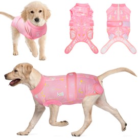 SlowTon Dog Surgery Recovery Suit, Professional Pet Recovery Shirt, Cone E-Collar Alternative After Surgery with Zipper, Preventing Licking Spay Suit for Female Male Dog