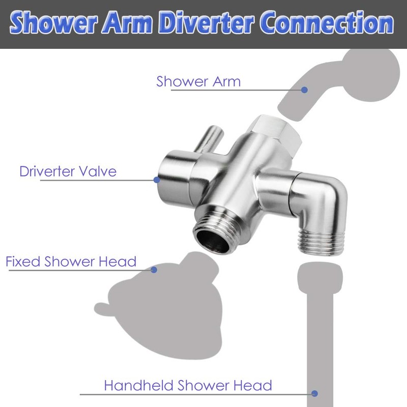 Shower Arm Diverter Valve Brass G1/2 3 Way Universal Bathroom