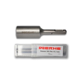 WERHE® Professional SDS Plus Ground Nail Driver for Inserting Deep Soil Earth Ground Rod Earth - Inner Diameter 16.5 mm 100 x 25 mm - Jack Hammer Picket Post Driver Driver
