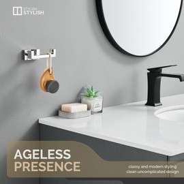 Angle Simple Double Towel Hook Polished Chrome, 304 Stainless Steel Bathroom Hook for Wall, Robe Coat Hook