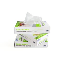 Family essentials 500 Pieces Disposable Gloves, Safe For Food Handling, One Size Fits Most.