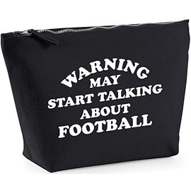 Hippowarehouse Warning may start talking about football printed make up cosmetic wash bag 18x19x9cm
