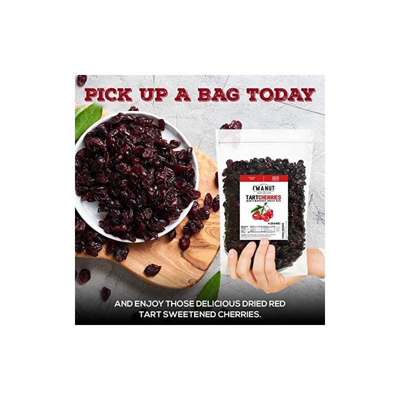 Dried Cherries 2 LB (32oz) Resealable Bag, Tart, Sweetened