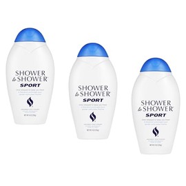 Shower To Shower Ducha a ducha en polvo corporal Sport 8 oz, sin talco (paquete de 3)