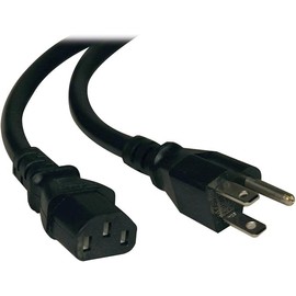 Replacement Power Cable, 3 Pin Connector, Universal Power Cord, 5-15P to C13, 18 AWG, Black, 10 Feet, NEMA 5-15p to C13