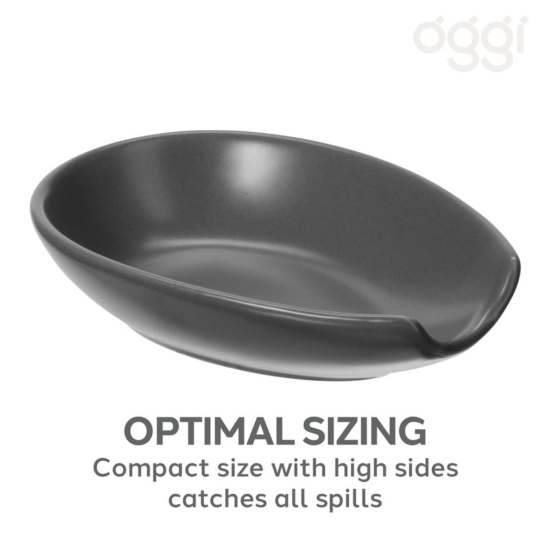 OGGI Spooner Ceramic Spoon Rest- Spoon Rest for Stove Top,